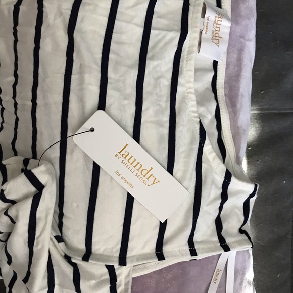 Laundry by Shelli Segal NWT Striped Cloud Dancer Cold Shoulder Top in XL - Picture 8 of 10